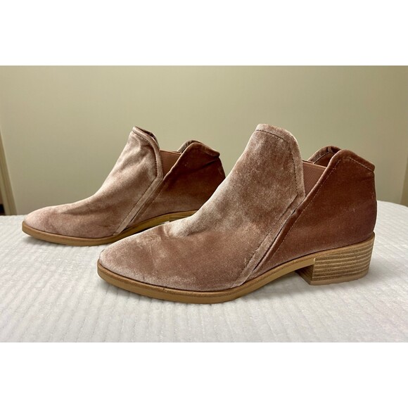 DOLCE VITA Tay Velvet Ankle Booties, Rose, Sz 8.5 - Picture 4 of 9